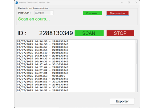 Logiciel TAM-UScan